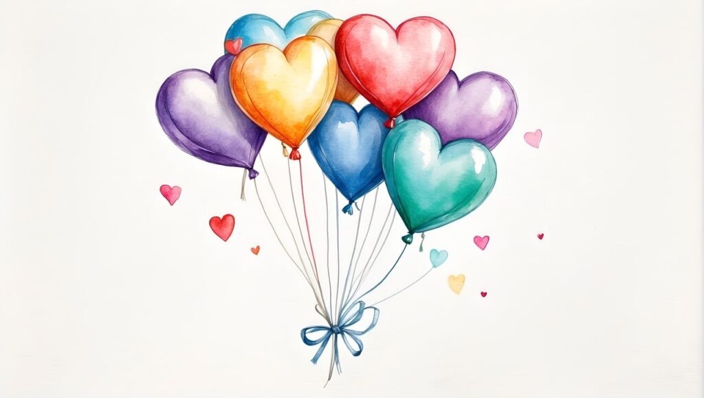 ai generated, balloons, hearts